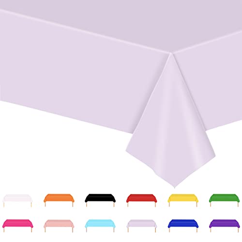 Tischdecke Hellviolett,137x274cm Einweg Tischdecke Tischtuch Plastiktischdecke,Tischtuch Rechteckige Tischabdeckung Gartentischdecke Outdoor Table Cloth für Gastronomie,Party,Hochzeiten oder Haushalt von POPOYU