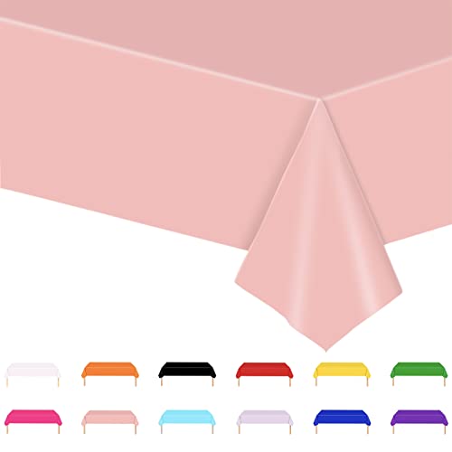 Tischdecke Rosa,137x274cm Einweg Tischdecke Tischtuch Plastiktischdecke,Tischtuch Rechteckige Tischabdeckung Gartentischdecke Outdoor Table Cloth für Gastronomie,Feste,Party,Hochzeiten oder Haushalt von POPOYU