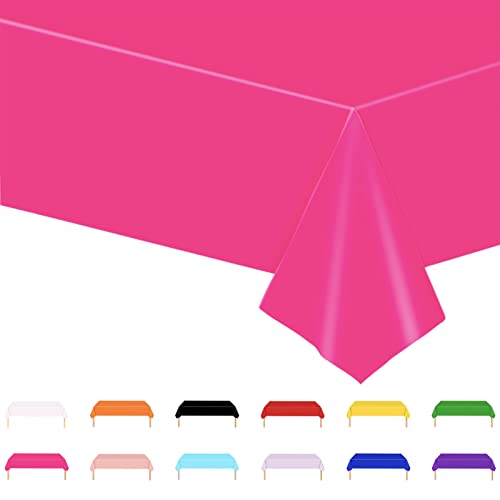 Tischdecke Rosa Rosa,137x274cm Einweg Tischdecke Tischtuch Plastiktischdecke,Tischtuch Rechteckige Tischabdeckung Gartentischdecke Outdoor Table Cloth für Gastronomie,Party,Hochzeiten oder Haushalt von POPOYU
