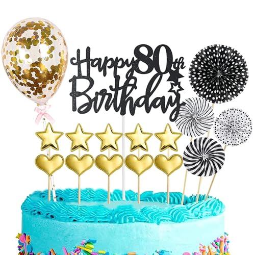 Tortendeko 80 Geburtstag Frau Mann,16 Stück Glitzer 80. Geburtstagstorte Topper,Schwarzes Gold Cake Topper Deko 80 Geburtstag,Happy 80th Birthday Kuchendeko,für 80. Geburtstag Party Kuchen Deko Tortendeko 80 Geburtstag Frau Mann,16 Stück Glitzer 80. Geburtstagstorte Topper,Schwarzes Gold Cake Topper Deko 80 Geburtstag,Happy 80th Birthday Kuchendeko,für 80. Geburtstag Party Kuchen Deko von POPOYU