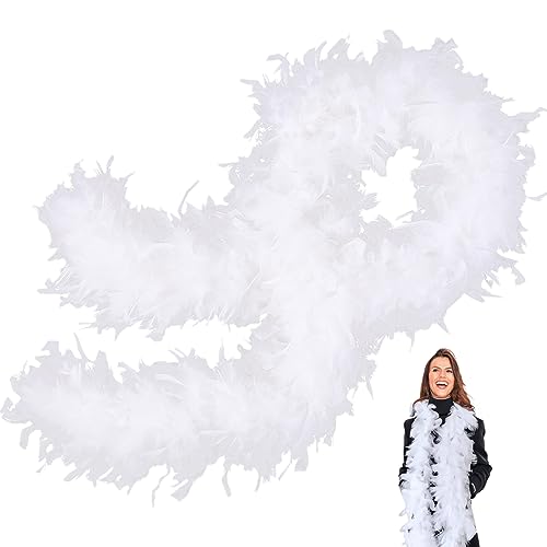 Weiss Federboa,Boa für Damen und Mädchen,80g 2m/6.6ft Natürliche Truthah Feder-Boa,Weiss Federboa Halt für Straßenfasching,Geburtstagsfeier,Konzert,Karneval,Tischdeko, Halloween,Weihnachtsfeier Weiss Federboa,Boa für Damen und Mädchen,80g 2m/6.6ft Natürliche Truthah Feder-Boa,Weiss Federboa Halt für Straßenfasching,Geburtstagsfeier,Konzert,Karneval,Tischdeko, Halloween,Weihnachtsfeier von POPOYU