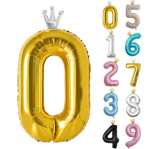 Zahl 0 Luftballon Gold, 101cm Riesen Zahlenballon Nummer 0 1 2 3 4 5 6 7 8 9 10 16 18 21 30 40 50 60 70 80 90 100, 40" Groß Folienballons für Hochzeit Jubiläum, Geburtstagsballons Party Dekoration Zahl 0 Luftballon Gold, 101cm Riesen Zahlenballon Nummer 0 1 2 3 4 5 6 7 8 9 10 16 18 21 30 40 50 60 70 80 90 100, 40" Groß Folienballons für Hochzeit Jubiläum, Geburtstagsballons Party Dekoration von POPOYU