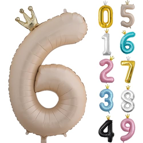 Zahl 6 Luftballon Karamell, 101cm Riesen Zahlenballon Nummer 0 1 2 3 4 5 6 7 8 9 10 16 18 21 30 40 50 60 70 80 90 100, 40" Groß Folienballons für Hochzeit Jubiläum, Geburtstagsballons Karamellfarbe Zahl 6 Luftballon Karamell, 101cm Riesen Zahlenballon Nummer 0 1 2 3 4 5 6 7 8 9 10 16 18 21 30 40 50 60 70 80 90 100, 40" Groß Folienballons für Hochzeit Jubiläum, Geburtstagsballons Karamellfarbe von POPOYU