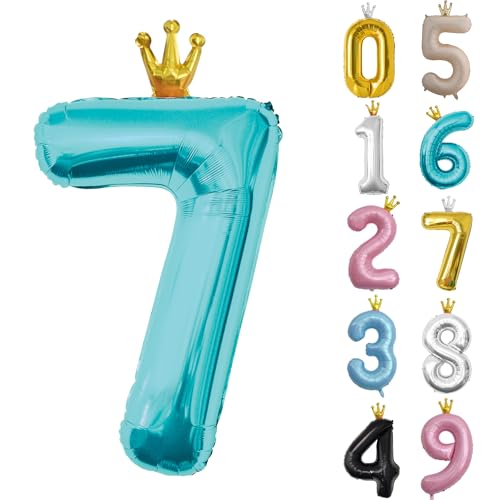 Zahl 7 Luftballon Babyblau, 101cm Riesen Zahlenballon Nummer 0 1 2 3 4 5 6 7 8 9 10 16 18 21 30 40 50 60 70 80 90 100, 40" Groß Folienballons für Hochzeit Jubiläum, Geburtstagsballons Party Dekoration Zahl 7 Luftballon Babyblau, 101cm Riesen Zahlenballon Nummer 0 1 2 3 4 5 6 7 8 9 10 16 18 21 30 40 50 60 70 80 90 100, 40" Groß Folienballons für Hochzeit Jubiläum, Geburtstagsballons Party Dekoration von POPOYU