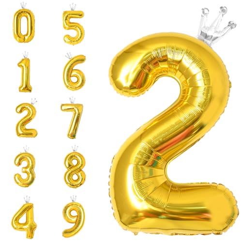 POPOYU Zahlen Luftballon Folienballon 2 Groß,40'' XXL Gold Zahlenballon 2. Geburtstag,Helium Ballons Zahlen Stehender Ballon für 2 Jahre Jungen Mädchen Geburtstags Hochzeit Jubiläum Party Deko POPOYU Zahlen Luftballon Folienballon 2 Groß,40'' XXL Gold Zahlenballon 2. Geburtstag,Helium Ballons Zahlen Stehender Ballon für 2 Jahre Jungen Mädchen Geburtstags Hochzeit Jubiläum Party Deko von POPOYU