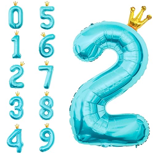 POPOYU Zahlen Luftballon Folienballon 2 Groß,40'' XXL Metallic-Blau Zahlenballon 2. Geburtstag,Helium Ballons Zahlen Stehender Ballon für 2 Jahre Jungen Mädchen Geburtstags Jubiläum Party Deko POPOYU Zahlen Luftballon Folienballon 2 Groß,40'' XXL Metallic-Blau Zahlenballon 2. Geburtstag,Helium Ballons Zahlen Stehender Ballon für 2 Jahre Jungen Mädchen Geburtstags Jubiläum Party Deko von POPOYU