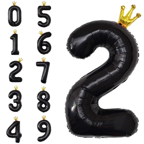 POPOYU Zahlen Luftballon Folienballon 2 Groß,40'' XXL Schwarz Zahlenballon 2. Geburtstag,Helium Ballons Zahlen Stehender Ballon für 2 Jahre Jungen Mädchen Geburtstags Hochzeit Jubiläum Party Deko POPOYU Zahlen Luftballon Folienballon 2 Groß,40'' XXL Schwarz Zahlenballon 2. Geburtstag,Helium Ballons Zahlen Stehender Ballon für 2 Jahre Jungen Mädchen Geburtstags Hochzeit Jubiläum Party Deko von POPOYU