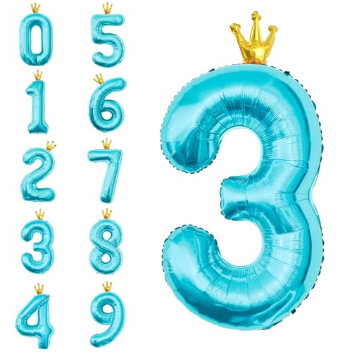 POPOYU Zahlen Luftballon Folienballon 3 Groß,40'' XXL Metallic-Blau Zahlenballon 3. Geburtstag,Helium Ballons Zahlen Stehender Ballon für 3 Jahre Jungen Mädchen Geburtstags Jubiläum Party Deko POPOYU Zahlen Luftballon Folienballon 3 Groß,40'' XXL Metallic-Blau Zahlenballon 3. Geburtstag,Helium Ballons Zahlen Stehender Ballon für 3 Jahre Jungen Mädchen Geburtstags Jubiläum Party Deko von POPOYU