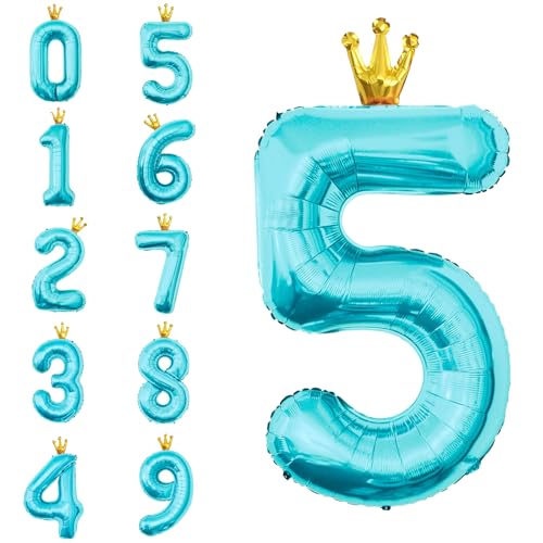 POPOYU Zahlen Luftballon Folienballon 5 Groß,40'' XXL Metallic-Blau Zahlenballon 5. Geburtstag,Helium Ballons Zahlen Stehender Ballon für 5 Jahre Jungen Mädchen Geburtstags Jubiläum Party Deko POPOYU Zahlen Luftballon Folienballon 5 Groß,40'' XXL Metallic-Blau Zahlenballon 5. Geburtstag,Helium Ballons Zahlen Stehender Ballon für 5 Jahre Jungen Mädchen Geburtstags Jubiläum Party Deko von POPOYU