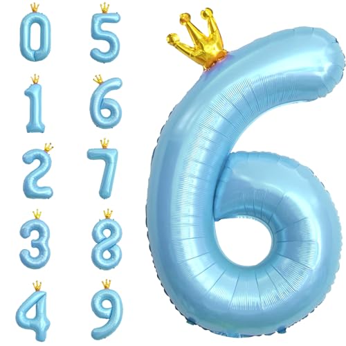POPOYU Zahlen Luftballon Folienballon 6 Groß,40'' XXL Hellblau Zahlenballon 6. Geburtstag,Helium Ballons Zahlen Stehender Ballon für 6 Jahre Jungen Mädchen Geburtstags Hochzeit Jubiläum Party Deko POPOYU Zahlen Luftballon Folienballon 6 Groß,40'' XXL Hellblau Zahlenballon 6. Geburtstag,Helium Ballons Zahlen Stehender Ballon für 6 Jahre Jungen Mädchen Geburtstags Hochzeit Jubiläum Party Deko von POPOYU