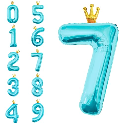 POPOYU Zahlen Luftballon Folienballon 7 Groß,40'' XXL Metallic-Blau Zahlenballon 7. Geburtstag,Helium Ballons Zahlen Stehender Ballon für 7 Jahre Jungen Mädchen Geburtstags Jubiläum Party Deko POPOYU Zahlen Luftballon Folienballon 7 Groß,40'' XXL Metallic-Blau Zahlenballon 7. Geburtstag,Helium Ballons Zahlen Stehender Ballon für 7 Jahre Jungen Mädchen Geburtstags Jubiläum Party Deko von POPOYU