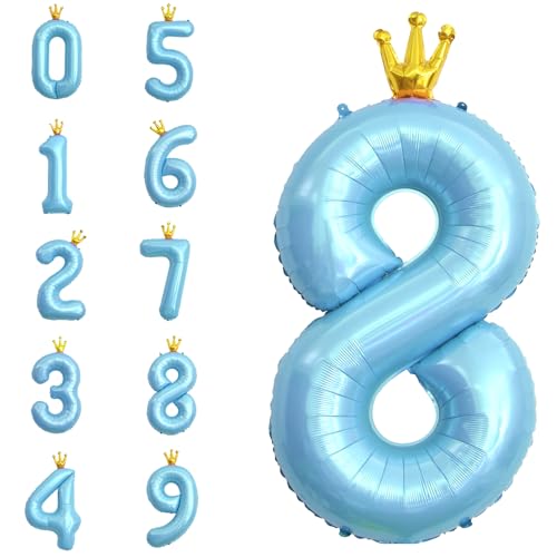 POPOYU Zahlen Luftballon Folienballon 8 Groß,40'' XXL Hellblau Zahlenballon 8. Geburtstag,Helium Ballons Zahlen Stehender Ballon für 8 Jahre Jungen Mädchen Geburtstags Hochzeit Jubiläum Party Deko POPOYU Zahlen Luftballon Folienballon 8 Groß,40'' XXL Hellblau Zahlenballon 8. Geburtstag,Helium Ballons Zahlen Stehender Ballon für 8 Jahre Jungen Mädchen Geburtstags Hochzeit Jubiläum Party Deko von POPOYU