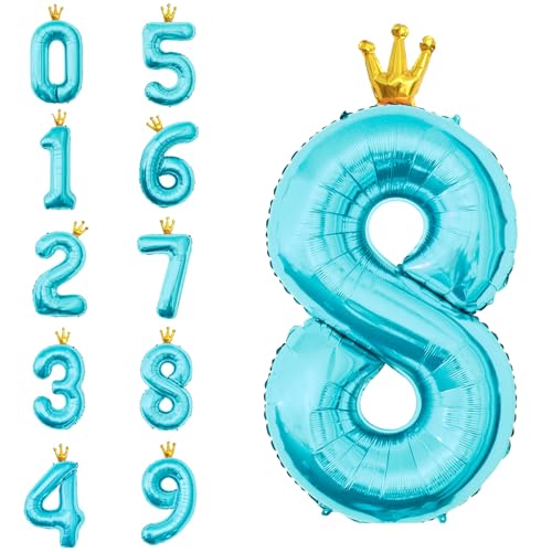 POPOYU Zahlen Luftballon Folienballon 8 Groß,40'' XXL Metallic-Blau Zahlenballon 8. Geburtstag,Helium Ballons Zahlen Stehender Ballon für 8 Jahre Jungen Mädchen Geburtstags Jubiläum Party Deko POPOYU Zahlen Luftballon Folienballon 8 Groß,40'' XXL Metallic-Blau Zahlenballon 8. Geburtstag,Helium Ballons Zahlen Stehender Ballon für 8 Jahre Jungen Mädchen Geburtstags Jubiläum Party Deko von POPOYU
