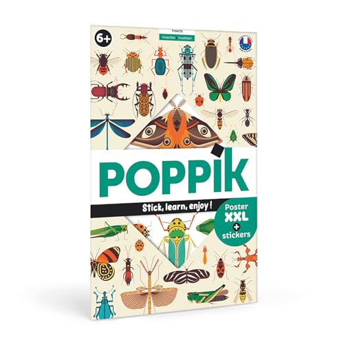 POPPIK 1841225 Sticker-Poster, Insekten, interaktives Lernposter mit Aufklebern, mehrsprachiges Insektenposter, für Kinder ab 6 Jahren, 68 x 100 cm POPPIK 1841225 Sticker-Poster, Insekten, interaktives Lernposter mit Aufklebern, mehrsprachiges Insektenposter, für Kinder ab 6 Jahren, 68 x 100 cm von POPPIK
