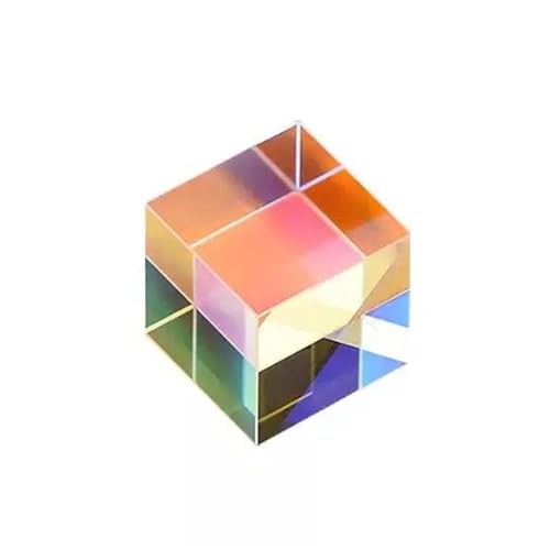 Dichroitisches Polyederprisma, Glaswürfelprisma, Physikunterricht, transparenter optischer Glaswürfel, 1 Stück(15mm 6-Sides Prism) von POQAX