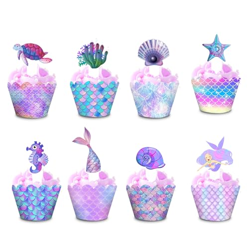 48 Stück Meerjungfrauen Cupcake Topper Und Meerjungfrau Cupcake Wrapper Set Meerjungfrau Tortendeko Cupcake Topper Wrapper Meerjungfrau Geburtstagsparty Deko Für Geburtstagsdeko,Baby Shower 48 Stück Meerjungfrauen Cupcake Topper Und Meerjungfrau Cupcake Wrapper Set Meerjungfrau Tortendeko Cupcake Topper Wrapper Meerjungfrau Geburtstagsparty Deko Für Geburtstagsdeko,Baby Shower von PORUPAEL