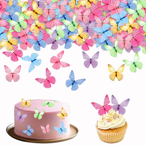 Essbare Schmetterlings Kuchen-Deckel, 72 Stück Oblatenpapier-Schmetterlings,Essbare Blumen Cupcake Topper,Esspapier Tortendeko Hochzeit,Tortendeko Geburtstagstorte Dekorationgeburtstag Essbare Schmetterlings Kuchen-Deckel, 72 Stück Oblatenpapier-Schmetterlings,Essbare Blumen Cupcake Topper,Esspapier Tortendeko Hochzeit,Tortendeko Geburtstagstorte Dekorationgeburtstag von PORUPAEL