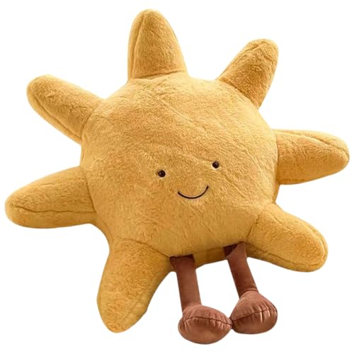 PORUPAEL 30cm Plüschkissen Sonne Mond Plüschtiere Niedliche Stofftiere Weiches Spielzeug Kind Weiches Sofa Dekokissen Für Kinderzimmer Dekoration Geschenk (Sonne) von PORUPAEL
