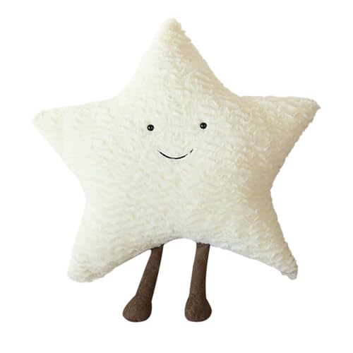 PORUPAEL 40cm Plüschkissensonne Mond Sterne Plüschtiere Niedliche Stofftiere Weiches Spielzeug Kind Weiches Sofa Dekokissen Für Kinderzimmer Dekoration Geschenk (Stern) von PORUPAEL