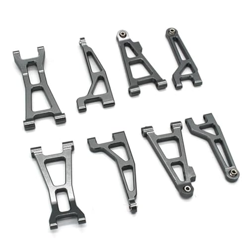 8-teiliges Metall-Vorder- und Hinterrad-Querlenker-Set, for MJX H16 16207 16208 16209 16210 1/16 RC Car Upgrades Parts (Color : Grey) von POSLAB