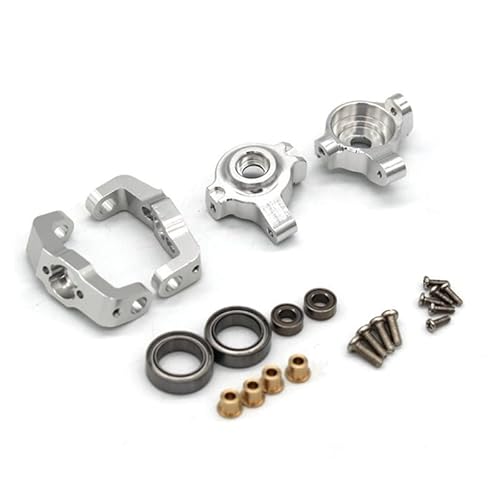 Metall-Achsschenkel Und C-Hub-Träger, 1/18 for FMS for EAZYRC for Rochobby FJ for Cruiser for Patriot for Katana RC Car Upgrades Parts (Color : Silver) von POSLAB