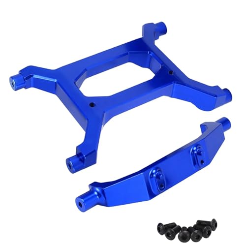 POSLAB 2 stücke Metall Hinten Untere Chassis Strebe Rahmen Unterstützung, for Axial SCX6 for Jeep for JLU for Wrangler AXI05000 1/6 RC Crawler Spielzeug Auto Upgrade Teil (Color : Blue) von POSLAB