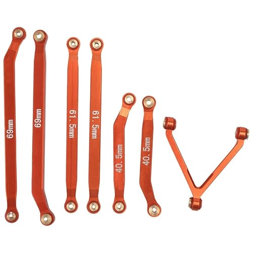 POSLAB CNC High Clearance Chassis Link Rod Set, for Axial SCX24 AXI90081 for Deadbolt AXI00004 B-17 1/24 RC Crawler Car Upgrades (Color : Red) von POSLAB