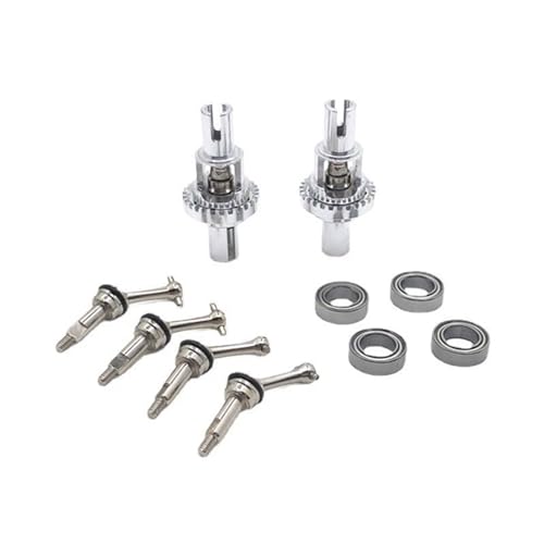 POSLAB CVD-Set aus Metalldifferential und Antriebswelle, for Wltoys 284131 K969 K979 K989 K999 P929 P939 1/28 RC-Auto-Upgrade-Teile (Color : Silver) von POSLAB