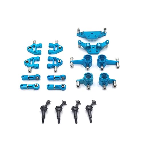 POSLAB Metall-Vollsatz-Upgrade-Teile Schwingarm-Stoßdämpfer-Antriebswelle, for Wltoys 284131 K969 K979 K989 P929 1/28 RC-Auto (Color : Blue) von POSLAB