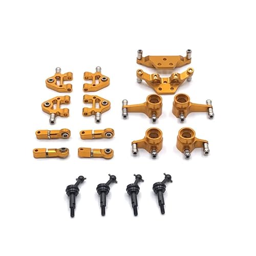 POSLAB Metall-Vollsatz-Upgrade-Teile Schwingarm-Stoßdämpfer-Antriebswelle, for Wltoys 284131 K969 K979 K989 P929 1/28 RC-Auto (Color : Yellow) von POSLAB