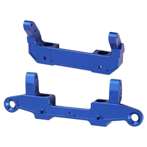POSLAB Metalllegierung vorne hinten Stoßstangenhalterung, for 1/6 RC Spielzeug Auto Crawler for Axial SCX6 for Jeep for JLU for Wrangler for Rubicon Body Chassis Upgrade Teile (Color : Set Blue) von POSLAB