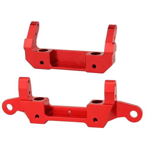 POSLAB Metalllegierung vorne hinten Stoßstangenhalterung, for 1/6 RC Spielzeug Auto Crawler for Axial SCX6 for Jeep for JLU for Wrangler for Rubicon Body Chassis Upgrade Teile (Color : Set Red) von POSLAB