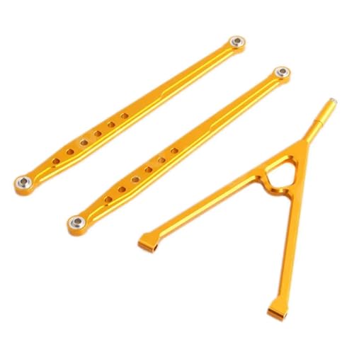 POSLAB RC-Auto-Upgrade SCX-10 SCX10-04 Aluminium-Hinterlenker 129,5 mm + Y-Link-Set Metall, for Modelle im Maßstab 1/10 for AXIAL SCX10 RC-Autoteile (Color : Gold Yellow) von POSLAB