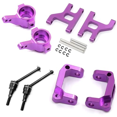 RC Cars Parts Front C-Hub Carrier (L/R) Lower Suspension Arms Knuckle Arm Uprights, Universal Driven Dogbone for 1/10 for Tamiya CC01 (Color : Lavender) von POSLAB