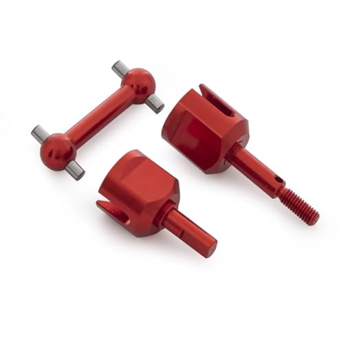 Vordere Mittelachse aus Aluminiumlegierung, Upgrade-Stück, Lenkstange, Lenkschalen-Kit, Metallantriebswelle for 1/10 RC Drift Car for Tamiya TT02 (Color : Front axle Red) von POSLAB