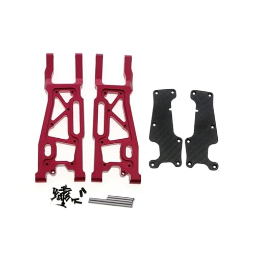 Vorderer Querlenker aus Aluminium mit Kohlefaserabdeckung, 1/8 for Traxxas for Sledge 95076-4 RC Car Upgrades Teile Zubehör (Color : Red) von POSLAB