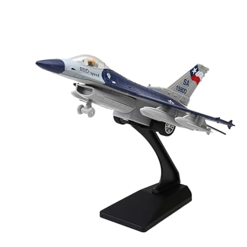 Für Mini-Flugzeug aus Legierung F-16, Sound und Licht zum Schießen, Militärjägermodell aus Metall, Geschenkkollektion, Spielzeug für Jungen, Druckguss-Flugzeug (Bule) von POSMRWK