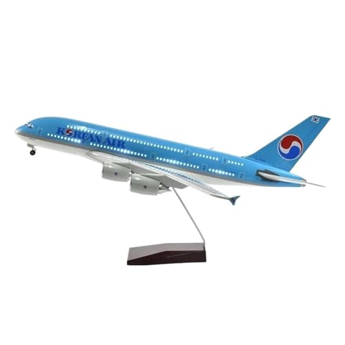 Miniatur-Flugzeugmodell 45,5 cm, Maßstab 1/160, A380, internationales Flugzeug mit Licht und Rädern, Modell aus druckgegossenem Kunststoffharz (Withled) von POSMRWK