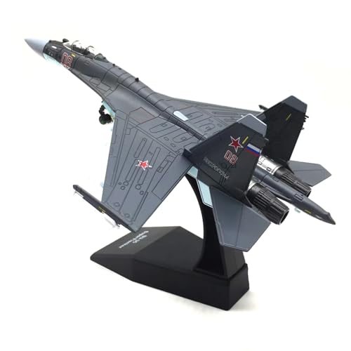 Miniatur des Flugzeugs, Kollektion russischer Jagdmodelle Su-35 und Aussteller von Flugzeugmodellen aus Legierung im Maßstab 1/100 (Grau) von POSMRWK