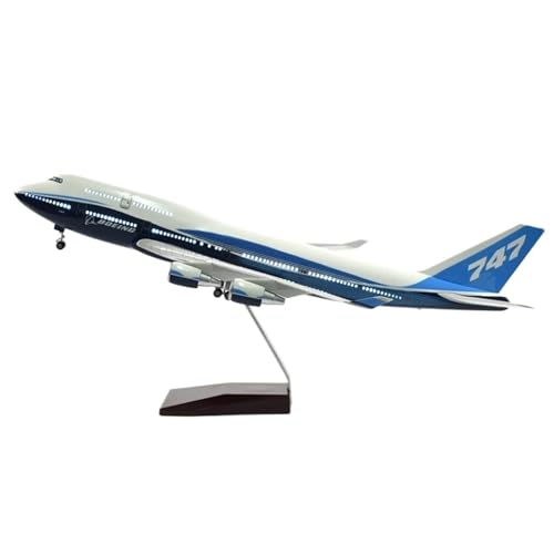 POSMRWK Modellflugzeug für 46 cm 747 Airliner-Modell im Maßstab 1:160, Druckguss-Harz-Modellflugzeug mit LED-Ständer, Spielzeug-Flugzeug-Set (mit Licht B747) von POSMRWK