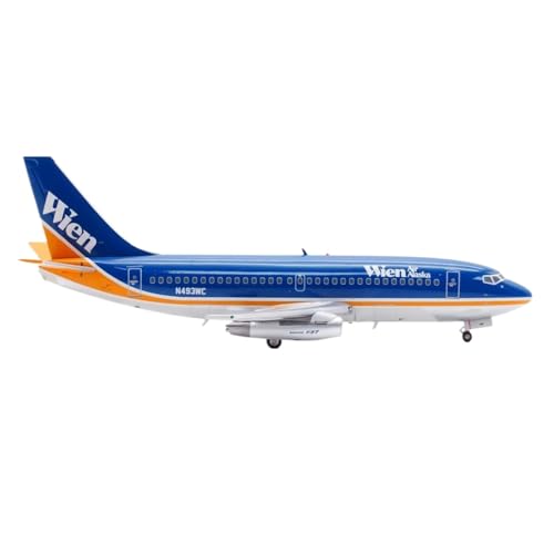 Vienna Alaska Airlines Universal-Flugzeugmodell 1:200 Boeing B737-200 von Vienna Alaska Airlines, Flugzeugmodell aus Metalldruckguss mit Druckguss-Flugzeughalterung von POSMRWK