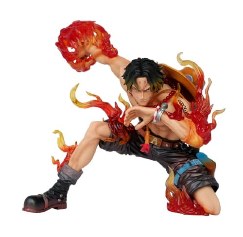 POTACEE Anime Series Fire Fist Ace Can Emit Light Scene Figurine Statue Anime Models Ornaments 19CM von POTACEE