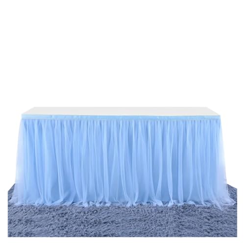 POTUBI Party-Tischrock, 4/6/9 Fuß, Tüll-Tischrock, Netzstoff, Hochzeitsfeier-Dekoration, Hotelbedarf, Tischrock, Party-Tischröcke (Farbe: 7,6 Fuß, 77 x 183 cm)(Color 2,4FT 77x122cm) von POTUBI