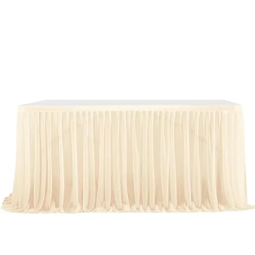 POTUBI Party-Tischrock, Hochzeitstischröcke, Geburtstagstischrock, Hochzeitsfeier, Tutu, Tüll-Tischrock, Hochzeitsfeier, Heimdekoration, Party-Tischröcke (rot, 122 x 77 cm)(Color 5,4FT (122x77cm)) von POTUBI