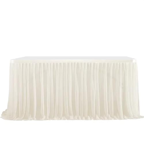 POTUBI Party-Tischrock, Hochzeitstischröcke, Geburtstagstischrock, Hochzeitsfeier, Tutu, Tüll-Tischrock, Hochzeitsfeier, Heimdekoration, Party-Tischröcke (rot, 122 x 77 cm)(Color 6,4FT (122x77cm)) von POTUBI