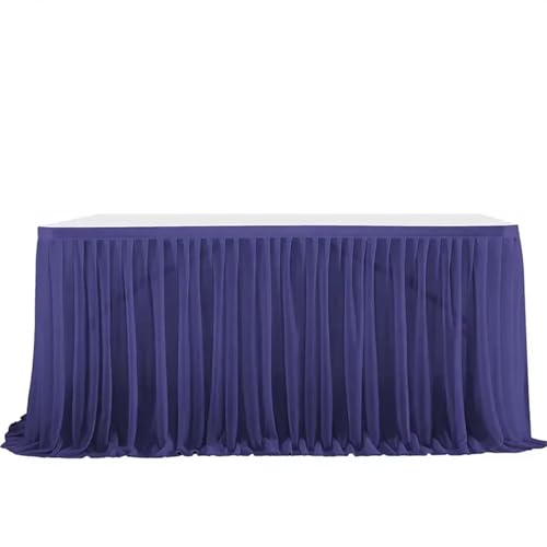 POTUBI Party-Tischrock, Hochzeitstischröcke, Geburtstagstischrock, Hochzeitsfeier, Tutu, Tüll-Tischrock, Hochzeitsfeier, Heimdekoration, Party-Tischröcke (rot, 122 x 77 cm)(Dark Blue,9FT (275x77cm)) von POTUBI