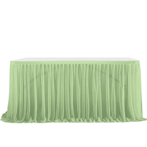 POTUBI Party-Tischrock, Hochzeitstischröcke, Geburtstagstischrock, Hochzeitsfeier, Tutu, Tüll-Tischrock, Hochzeitsfeier, Heimdekoration, Party-Tischröcke (rot, 122 x 77 cm)(Green,4FT (122x77cm)) von POTUBI