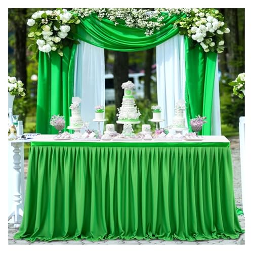 POTUBI Party-Tischrock, Party-Tischrock, Kuchen-Dessert-Tischdecke, plissierter Hochzeits-Tischrock, Hotel-Geburtstags-Tischdekoration, Party-Tischröcke (schwarz, 78 x 427 cm)(Green,6FT (78X183CM)) von POTUBI