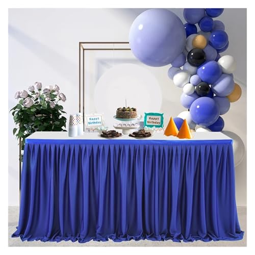 POTUBI Party-Tischrock, Polyester-Tischrock, ausgestattet mit plissiertem Rüschen-Tischrock for Party-Hochzeits-Geburtstagsparty-Tischröcke (Rosa, 4 Fuß (H 78 L 122 cm))(Color 4,6ft(H78cm L183cm)) von POTUBI