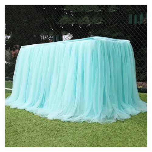 POTUBI Party-Tischrock, Tüll-Tischrock, elastisches Netz-Tüll-Geschirr, Tischdecke for Feiertagspartys, Tischrock, Hochzeitsfeier-Dekor, 100 x 75 cm, Party-Tischröcke (Farbe 6)(Color 1) von POTUBI
